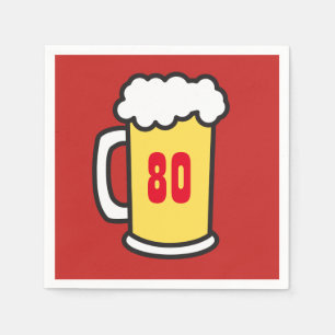 80. Meilenstein Geburtstagsparty Beer Napkins Serviette