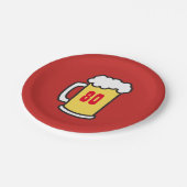 80. Meilenstein Geburtstagsparty Biere Teller (Schrägansicht)