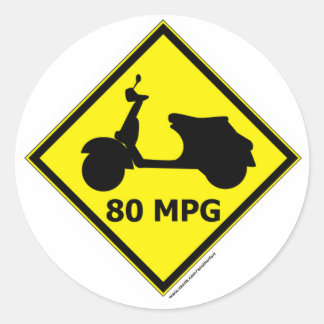 80 mpg Scooter Style Runder Aufkleber