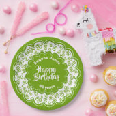 80. Muster für grün/weiß Zufallszahlen Pappteller (Party)