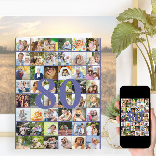80. oder jeder beliebige Alter Foto-Collage große  Karte