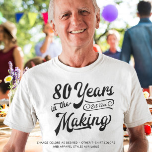 80. oder jeder beliebige Geburtstag Retro-Jahre im T-Shirt