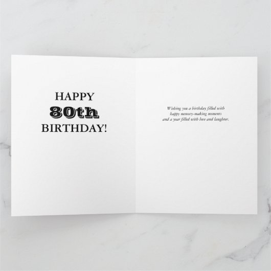 80. oder jedes Alter Foto Collage Big Birthday Karte (Innenseite)