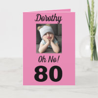 80. Oh nein! Geburtstag Funny Grumpy Girl Card