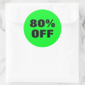 80 % Rabatt auf Neon Green Mark nach unten Runder Aufkleber (Tasche)