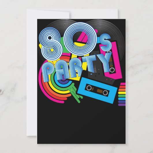80 Retro-Party Einladung (Vorderseite)
