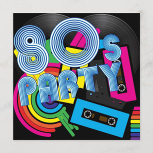 80 Retro-Party Einladung