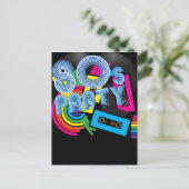 80 Retro-Party Postkarte (Stehend Vorderseite)