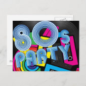 80 Retro-Party Postkarte (Vorne/Hinten)
