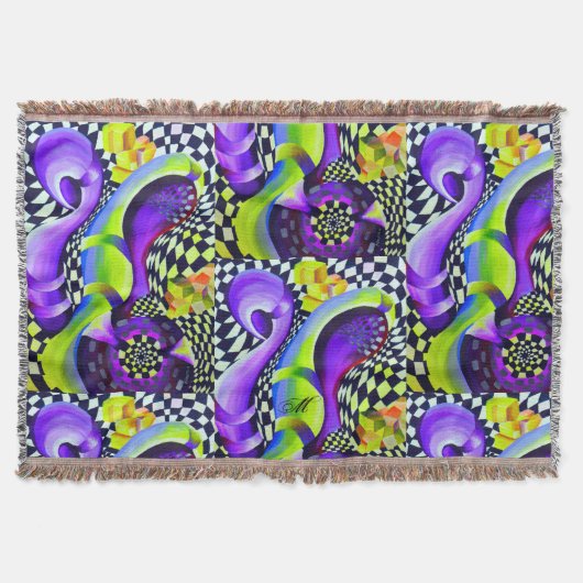 80 s Art Deco Geometrisches Muster Decke (Vorderseite)