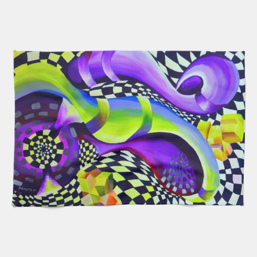 80 s Art Deco Geometrisches Muster Handtuch (Horizontal)