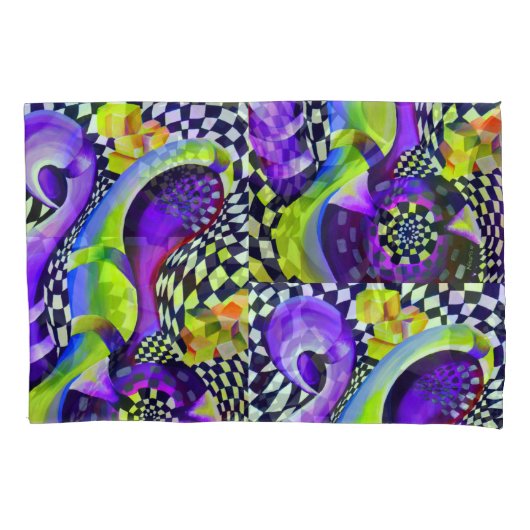 80 s Art Deco Geometrisches Muster Kissenbezug (Vorderseite)