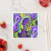 80 s Art Deco Geometrisches Muster Serviette (Beispiel)