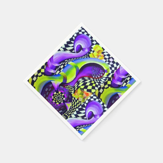 80 s Art Deco Geometrisches Muster Serviette (Ecke)