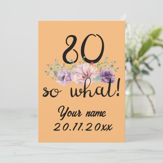 80 So was 80. Geburtstag Funny Dankeskarte (Stehend Vorderseite)