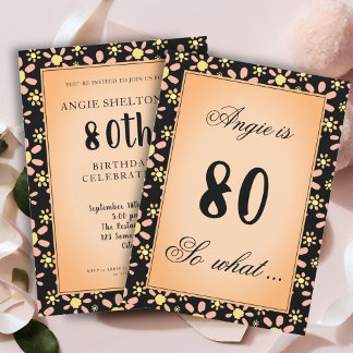80 so Was Daisy Blume Floral 80. Geburtstagsparty Einladung