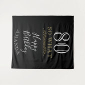 80 So, was lustiges Zitat Black Elegant 80. Geburt Wandteppich (Vorderseite (Horizontal))