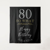 80 So, was lustiges Zitat Black Elegant 80. Geburt Wandteppich (Vorderseite)