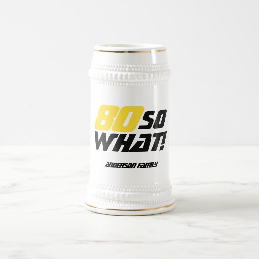 80 So, was lustiges Zitat Moderne 80. Geburtstag Bierglas (Mittel)