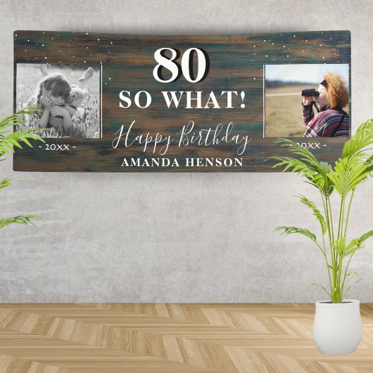 80 So was rustikales altes neues Foto 80. Geburtst Banner