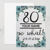 80 So was - Witziger 80. Geburtstag Ankündigung (Vorne/Hinten)