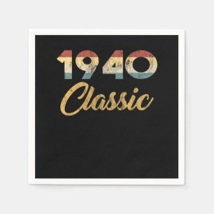 80 th Birthday Gift for Men And Women 1940 Classic Serviette