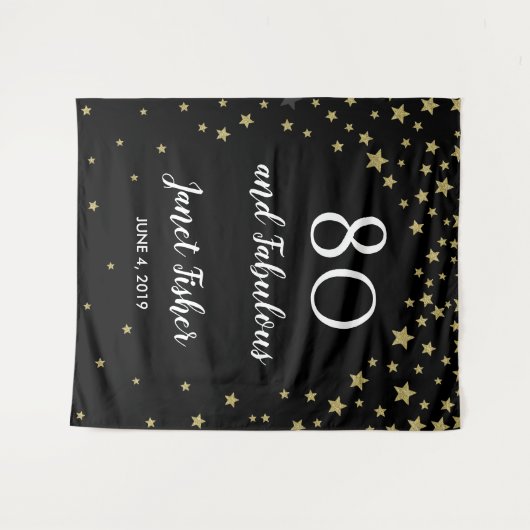 80 u. fabelhafte Geburtstag Wandteppich (Vorderseite (Horizontal))