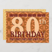 80. ÜBERRASCHUNG Geburtstags-GoldFeuerwerks-Sterne Einladung (Vorne/Hinten)