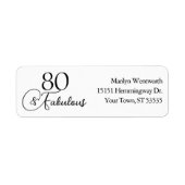 80 und Fabelhaft 80. Geburtstag Schwarze Schrift A (Vorne)