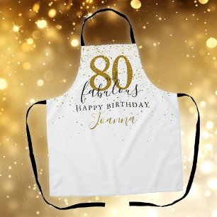 80 und Fabelhaft Geburtstag Elegant Gold und Schwa Schürze