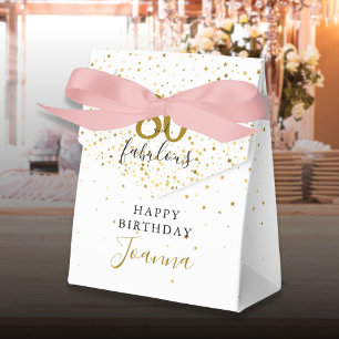 80 und Fabelhaft Geburtstag Gold und Schwarz Elega Geschenkschachtel