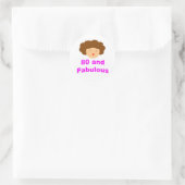 80 und fabelhaft runder aufkleber (Tasche)