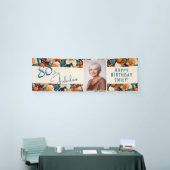 80 und fabelhafte Blume Muster Geburtstag Foto Banner (Messeveranstaltung)