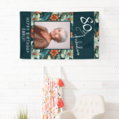 80 und fabelhafte Blume Muster Geburtstag Foto Banner (Insitu)