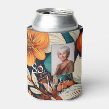 80 und fabelhafte Blume Muster Geburtstag Foto