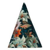 80 und fabelhafte Blume Muster Geburtstag Foto Partyhütchen (Rechts)