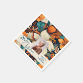 80 und fabelhafte Blume Muster Geburtstag Foto Serviette (Ecke)