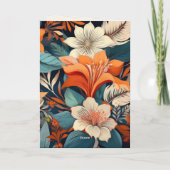 80 und fabelhafte Blume Muster Geburtstag Karte (Rückseite)