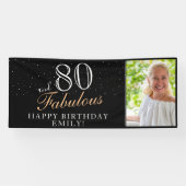 80 und fabelhafte Elegant Black 80 th Birthday Fot Banner (Horizontal)