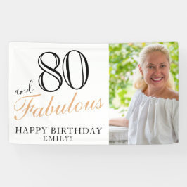 80 und fabelhafte Elegant Black 80 th Birthday Fot Banner