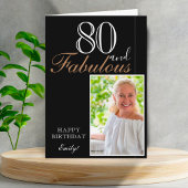 80 und fabelhafte Elegant Black 80 th Birthday Fot Karte