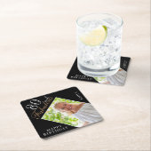 80 und fabelhafte Elegant Black Foto 80. Geburtsta Rechteckiger Pappuntersetzer (Vor Ort)