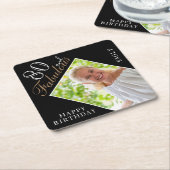 80 und fabelhafte Elegant Black Foto 80. Geburtsta Rechteckiger Pappuntersetzer (angewinkelt)