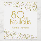 80 und fabelhafter Gold Glitzer 80. Geburtstag Weinetikett (Einzelnes Label)