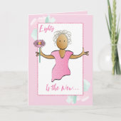 80 und fabelhafter süßer ethnischer Cartoon Geburt Karte (Vorderseite)