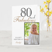 80 und fabelhaftes Elegant Birthday Foto Karte (Gelbe Blume)