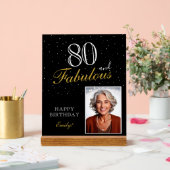 80 und fabelhaftes elegantes Black Birthday Foto Acrylschild (Hochzeit)