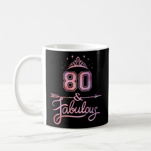 80 und fabelhaftes Glück 80. Kaffeetasse (Links)