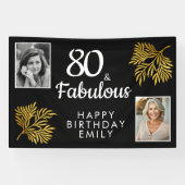 80 und fabelhaftes Gold Foliage 2 Foto 80. Geburts Banner (Horizontal)