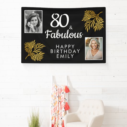 80 und fabelhaftes Gold Foliage 2 Foto 80. Geburts Banner (InSitu)